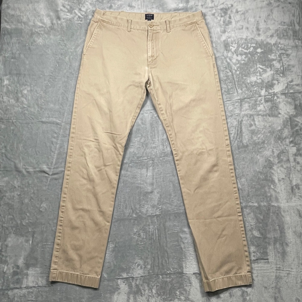 J.Crew The Driggs Chino Pants Mens Khaki Tan Slim‎ Fit Cotton 07310 34x34
